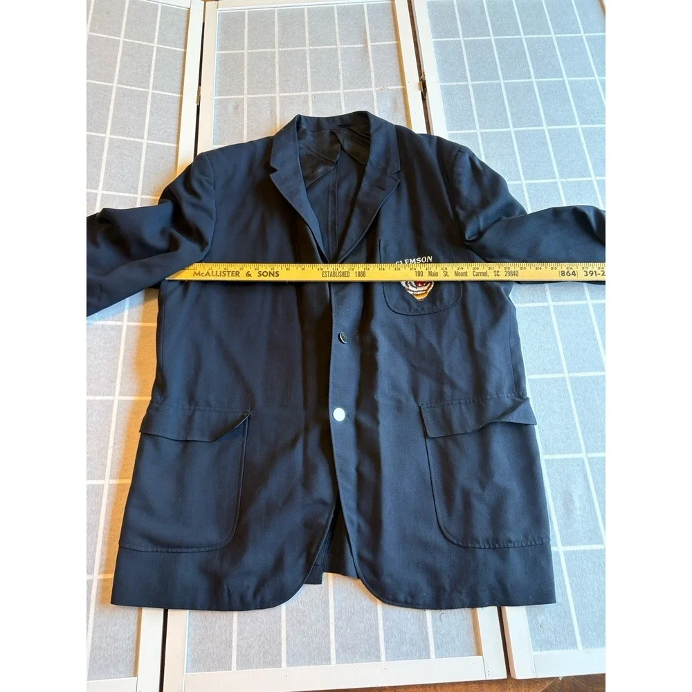 VTG RARE Navy 60s Clemson Tigers Blazer  Robert Rollins Men 40 L Reg Union Made⁠